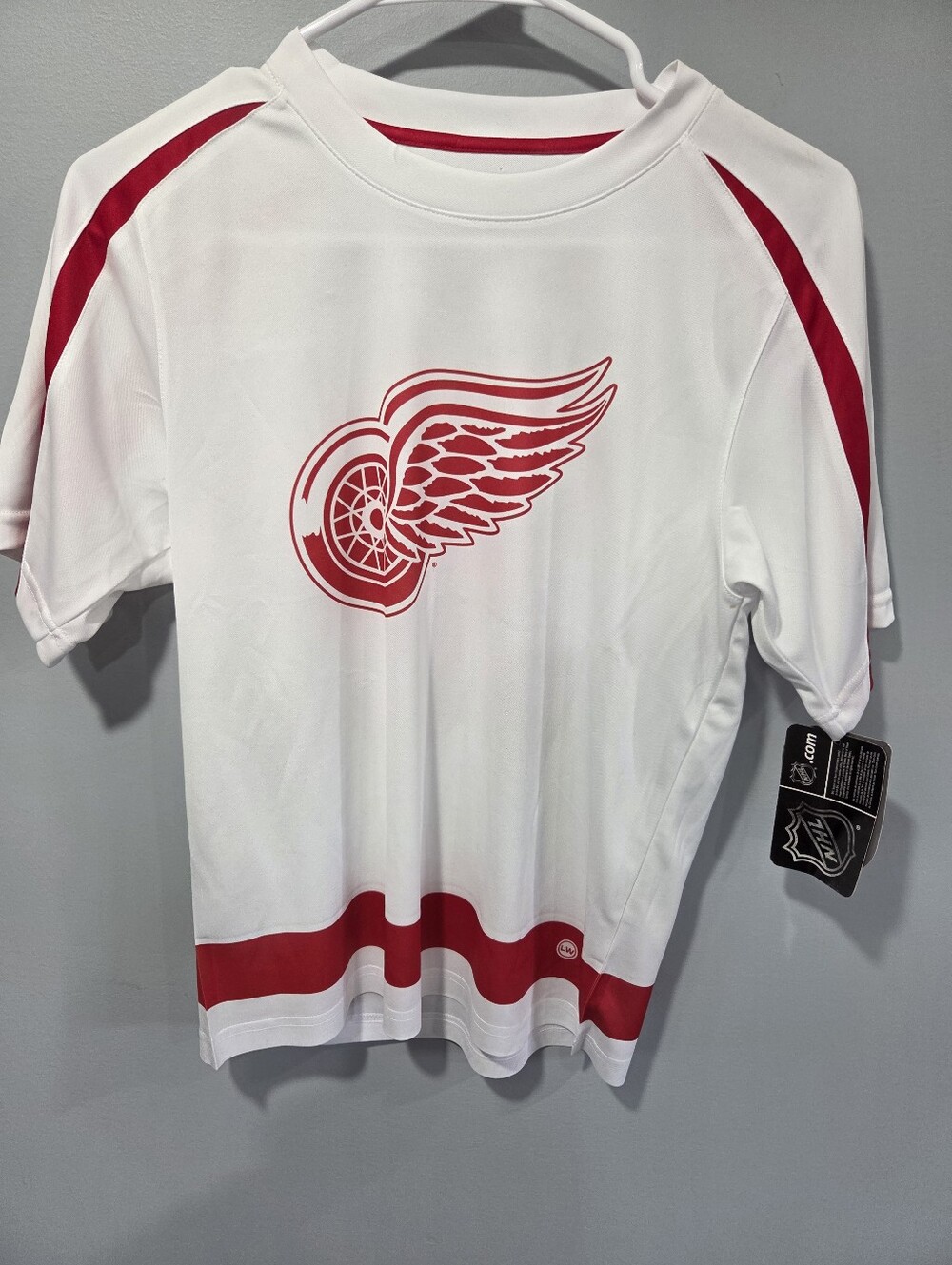 Detriot Red Wings Jersey Tee Youth Large 10/12 New With Tags